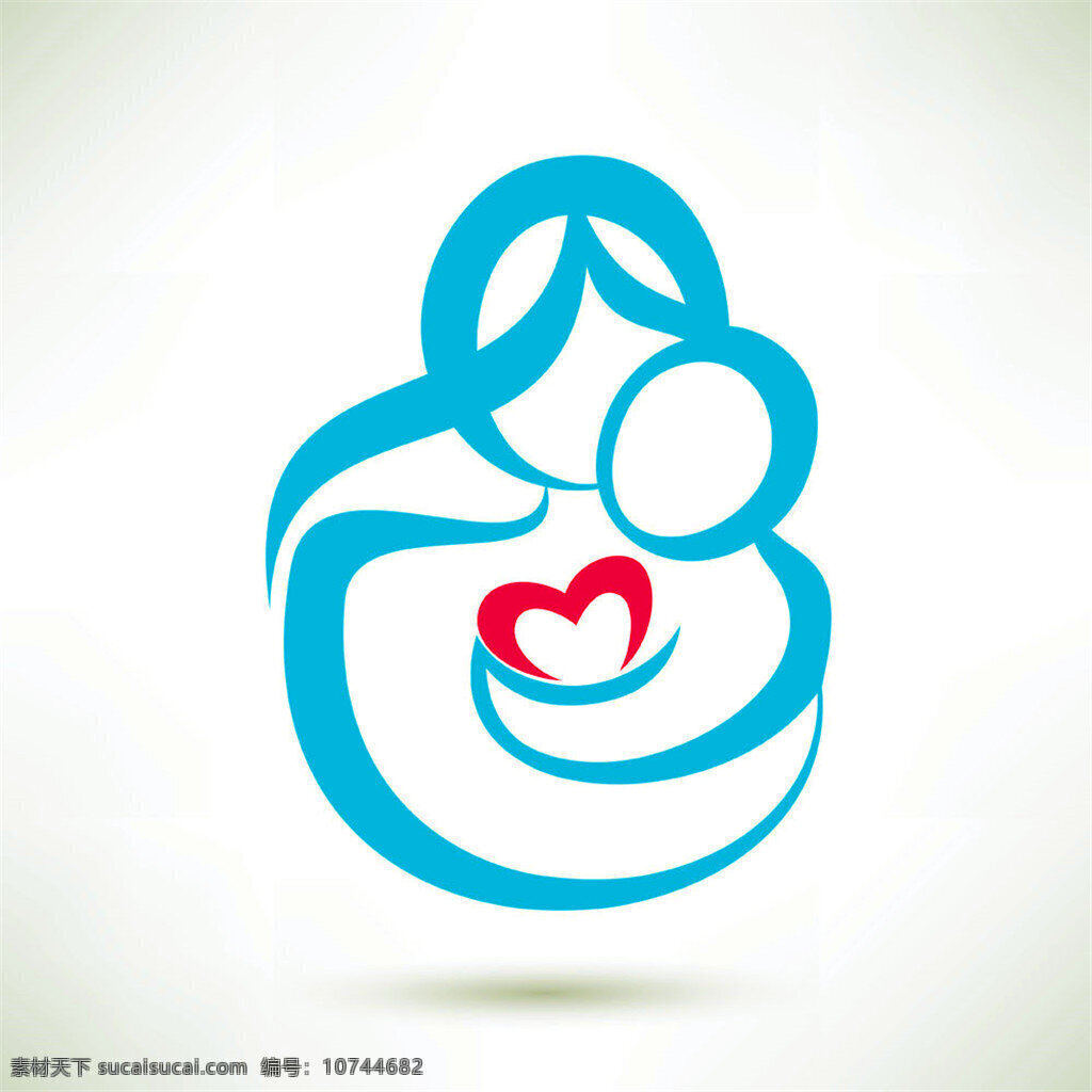 心形母婴标志 母婴创意标志 手绘 人手 logo 婴儿 母亲 妈妈 商标设计 企业logo 公司logo 行业标志 标志图标