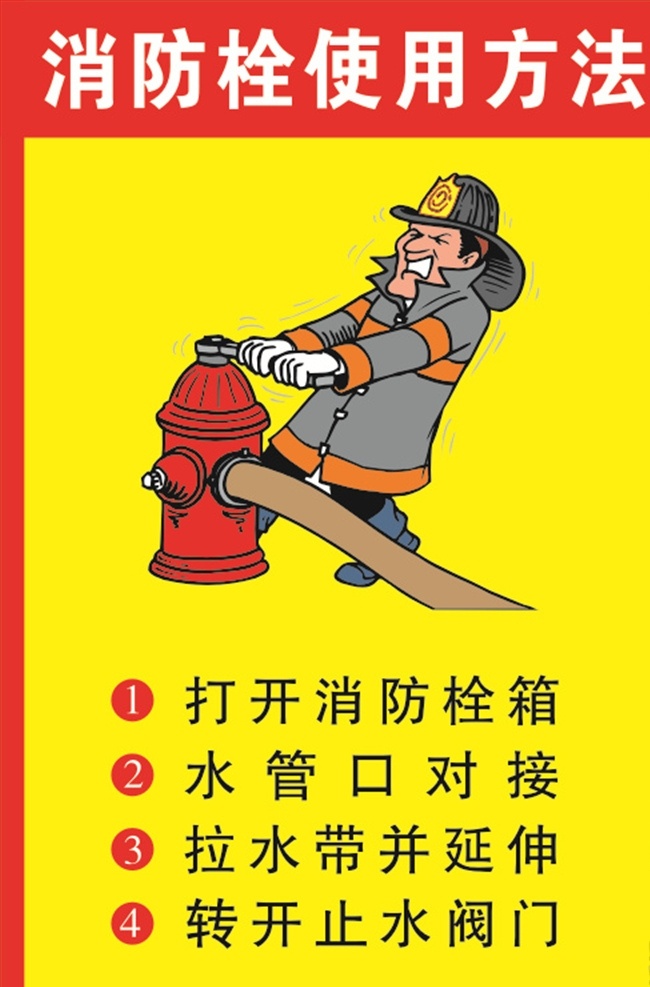 消防栓 使用方法 消防 消防队 消防口号 灭火器 消防宣传 消防员 消防战士 森林防火 消防兵 森林消防 消防救援 森林消防局 消防安全 消防安全宣传 消防知识 消防知识宣传 消防教育 消防安全教育 消防常识 防火常识 灭火常识 逃生自救 防火 防火十法 灭火 方法 消防宣传栏 消防展板 消防栓使用