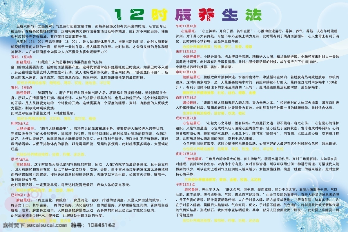 养生 展板 广告设计模板 蓝色背景 美容 美体 养生展板 源文件 展板模板 1时辰养生法 其他展板设计