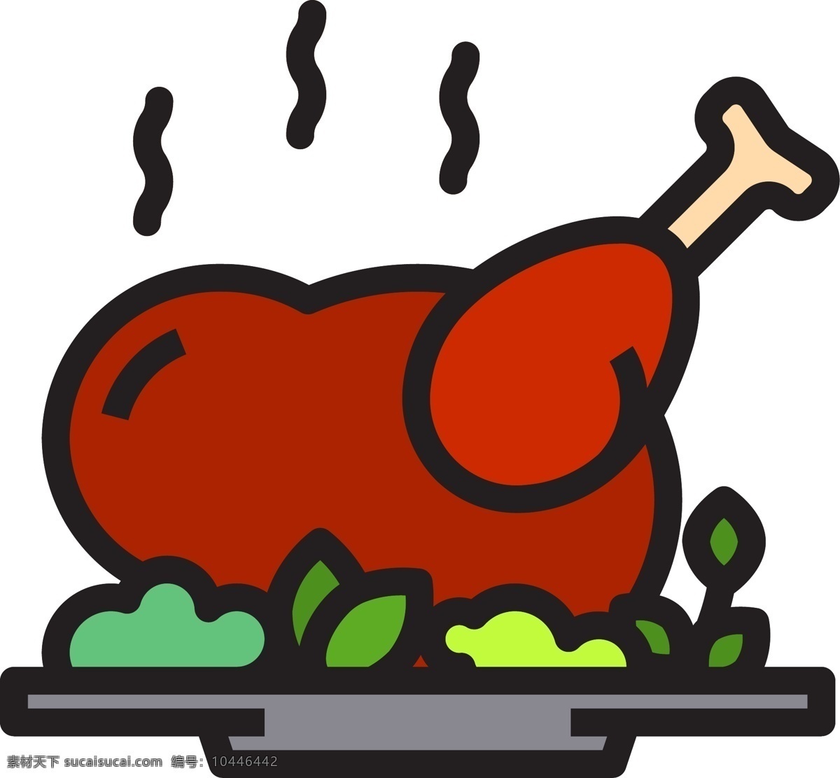汉堡 鸡腿 食物 图标 烤鸡 炒饭 中餐 午饭 矢量食物图标