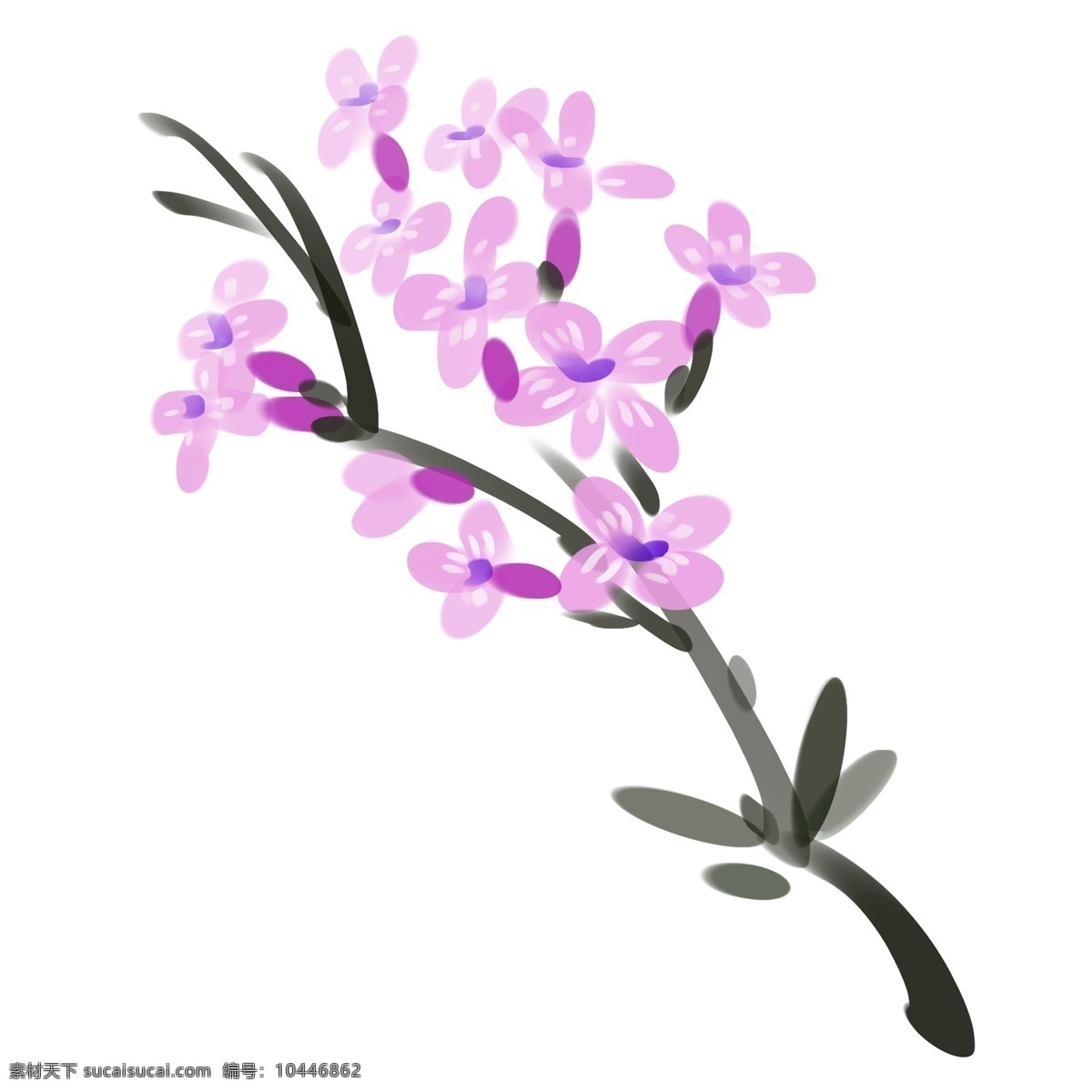 水墨画 丁香 花开 装饰画 丁香花开