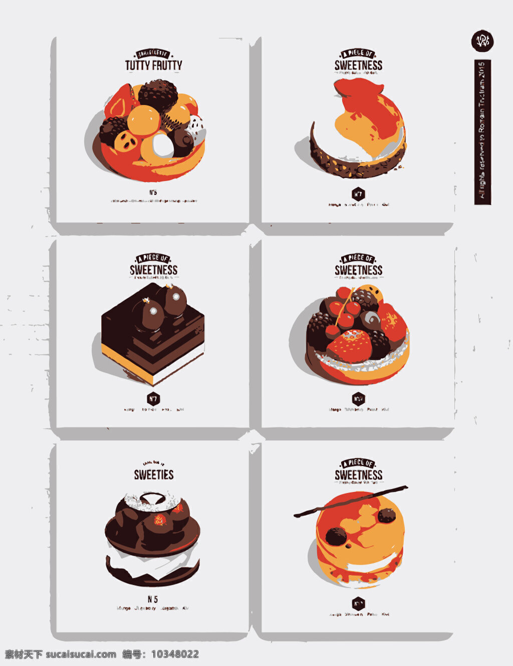behance 创意 插画 食物 蛋糕 草莓 巧克力 美食 甜食 白色