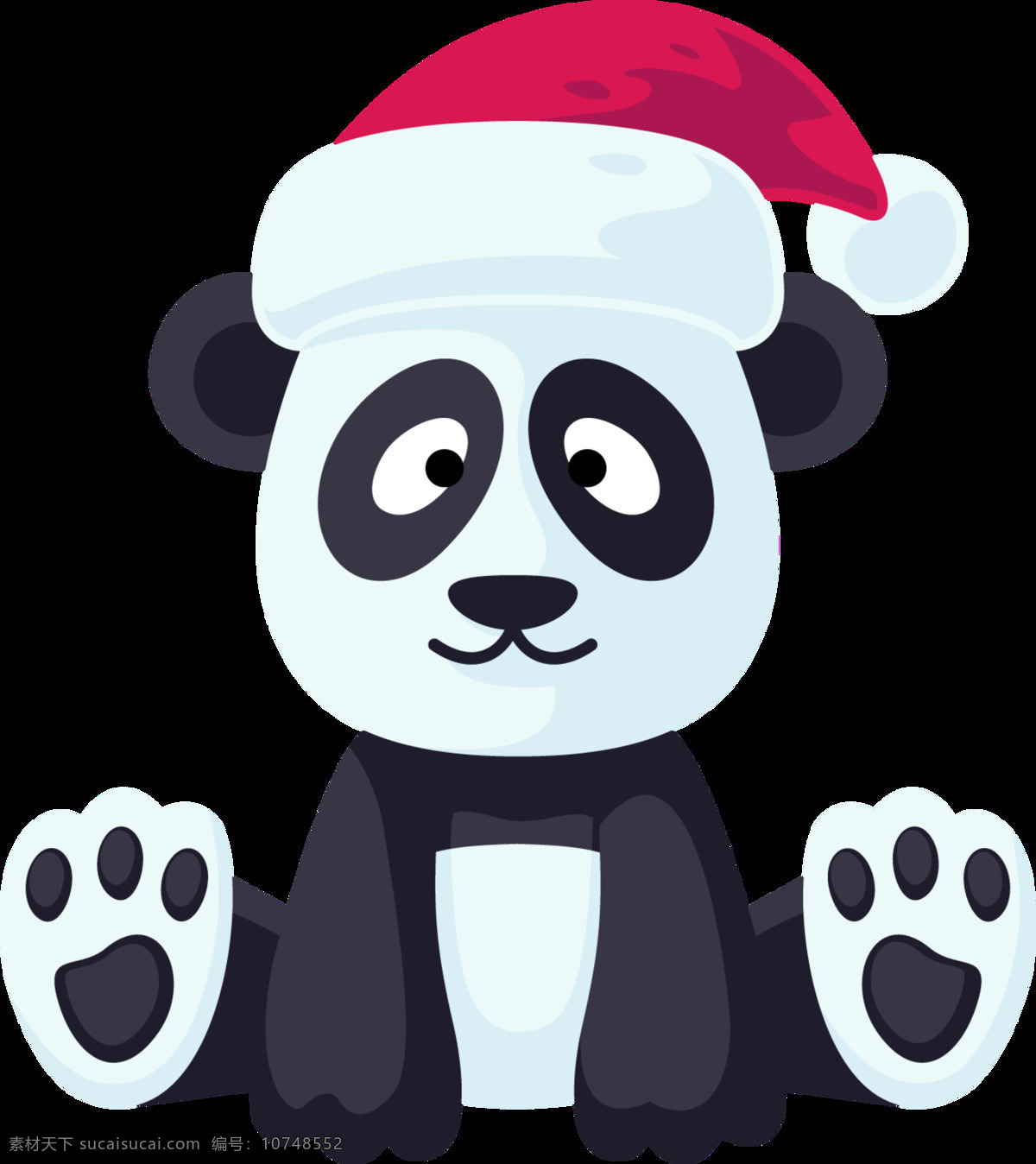 圣诞 小熊猫 透明 动物 黑白 节日 节日素材 卡通 可爱 免扣素材 圣诞节 透明素材 装饰图案