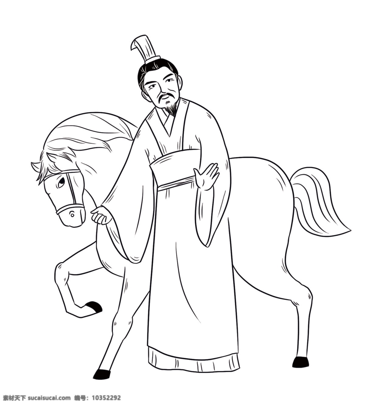 古代人物线描 线条 黑白 素描 古人 人物线条图 插画 马 古代线条人物 古典 传统 中国文化 中国元素 古代人物素材 古代 人物 古代人物 广告 人物图库