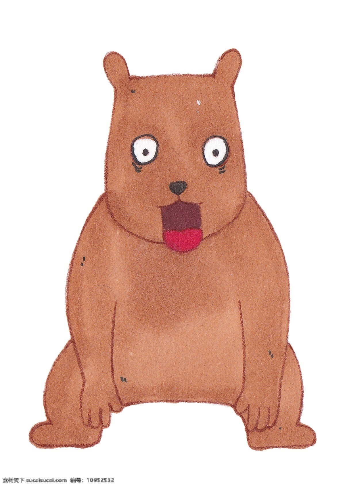 卡通 手绘 买 熊 插画 灰熊 狗熊 棕熊 哺乳动物 身体肥大 能爬树 食肉 圆滚滚 卡通手绘 动物插画
