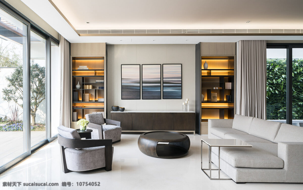 中式风格客厅 简约 现代 样板房 黑白 灰 轻奢 高清 名师 风格 梁 志 天 环境设计 室内设计
