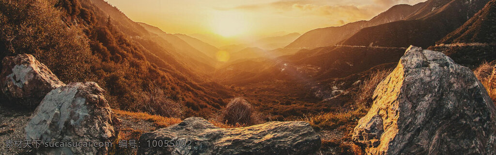 大气 日出 山峰 背景 阳光 风景 淘宝 全屏 banner