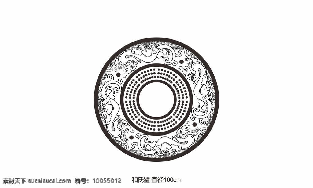 圆形 龙形 花纹 矢量图 龙花纹 雕花 底纹 花纹矢量图 文化艺术 传统文化