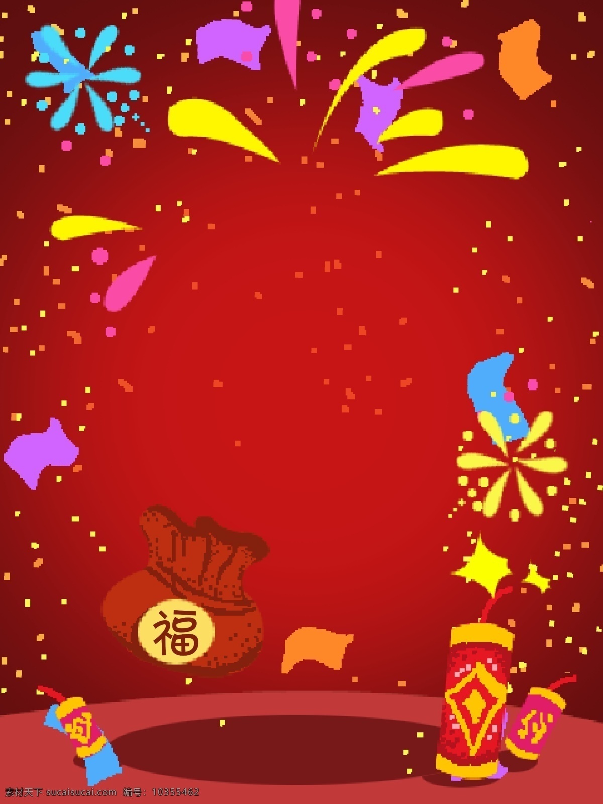 简约 手绘 2019 猪年 元旦 宣传 背景 福字 背景展板 春节展板背景 鞭炮 烟花 新年 春节 展板 新年庆典展板