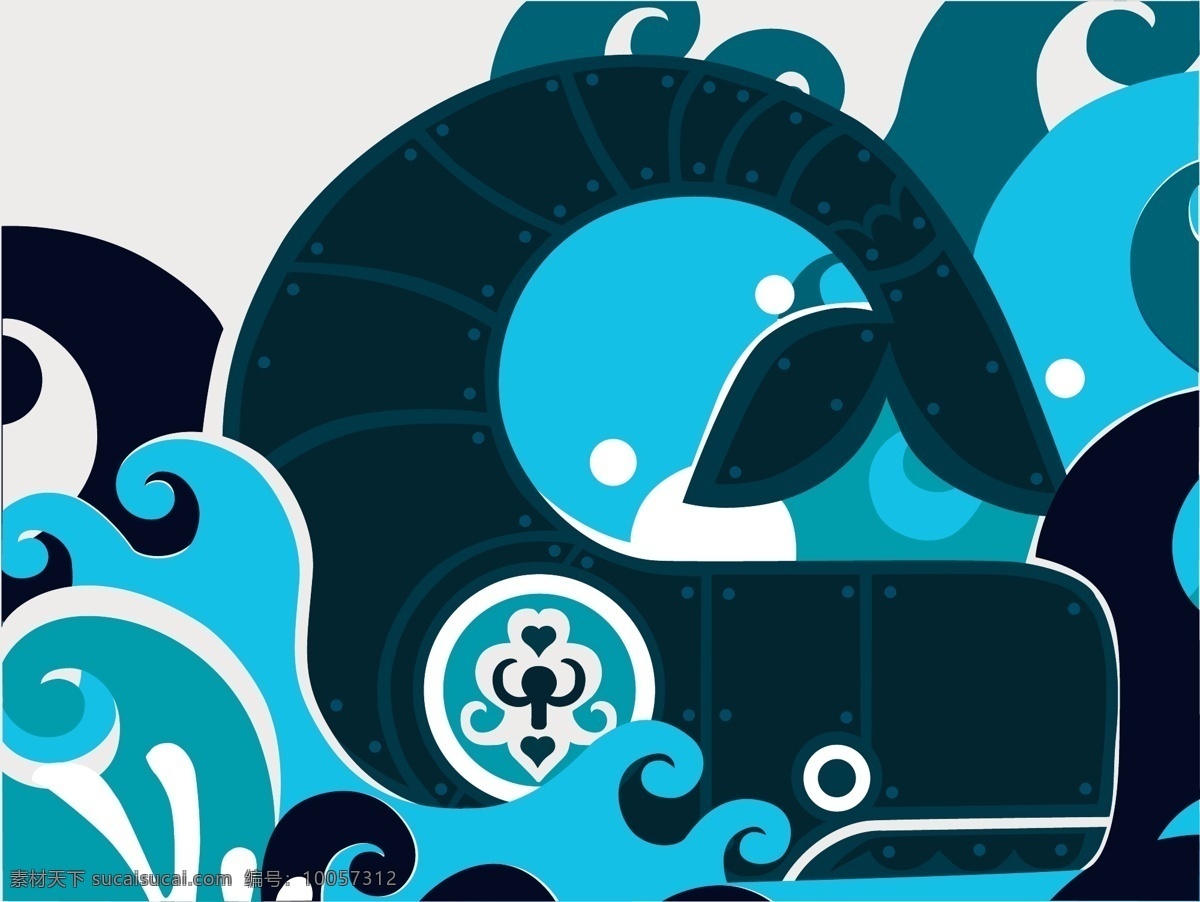 奇幻 插画 海洋 鲸鱼 美术绘画 矢量图库 文化艺术 矢量 模板下载 奇幻插画 插画集