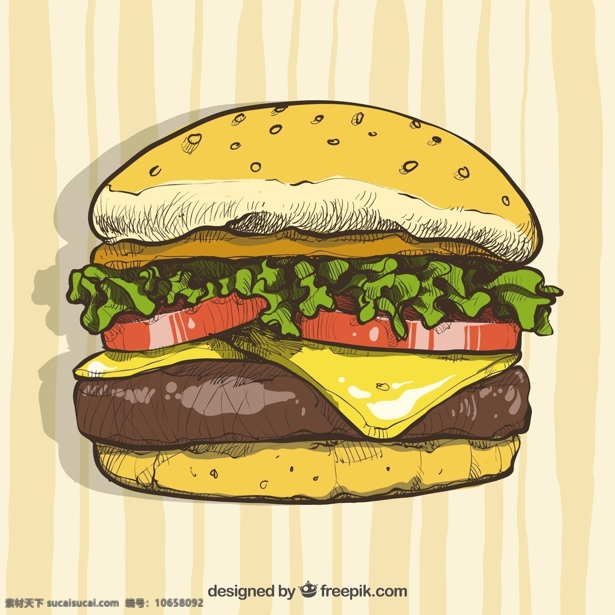 手绘 芝士 汉堡 插图 背景 芝士汉堡 插图背景