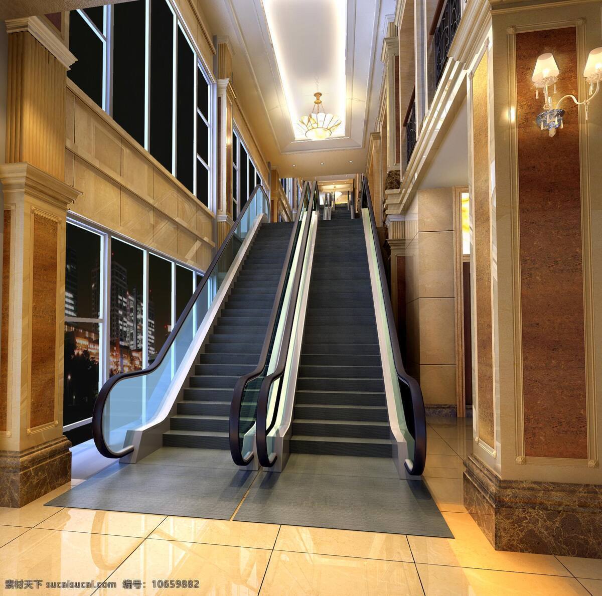 自动扶梯 贵宾厅 3d 效果图 室内图 装饰 设计模型 环境设计 室内设计