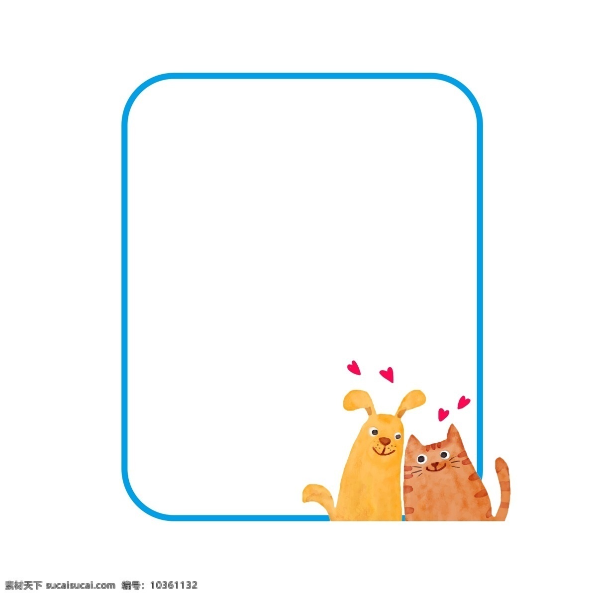 猫 狗 猫咪 手绘 边框 蓝色的边框 唯美边框 可爱的小狗 漂亮的猫咪 猫咪边框 小狗边框
