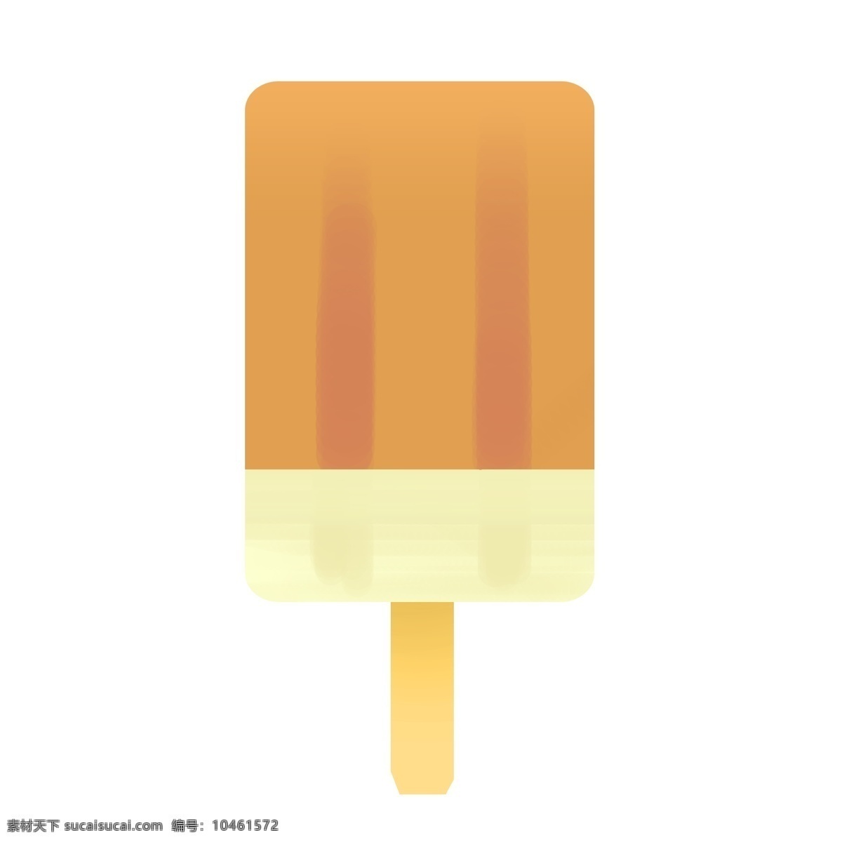 黄色 冰淇淋 插画 夏季 冰镇 儿童