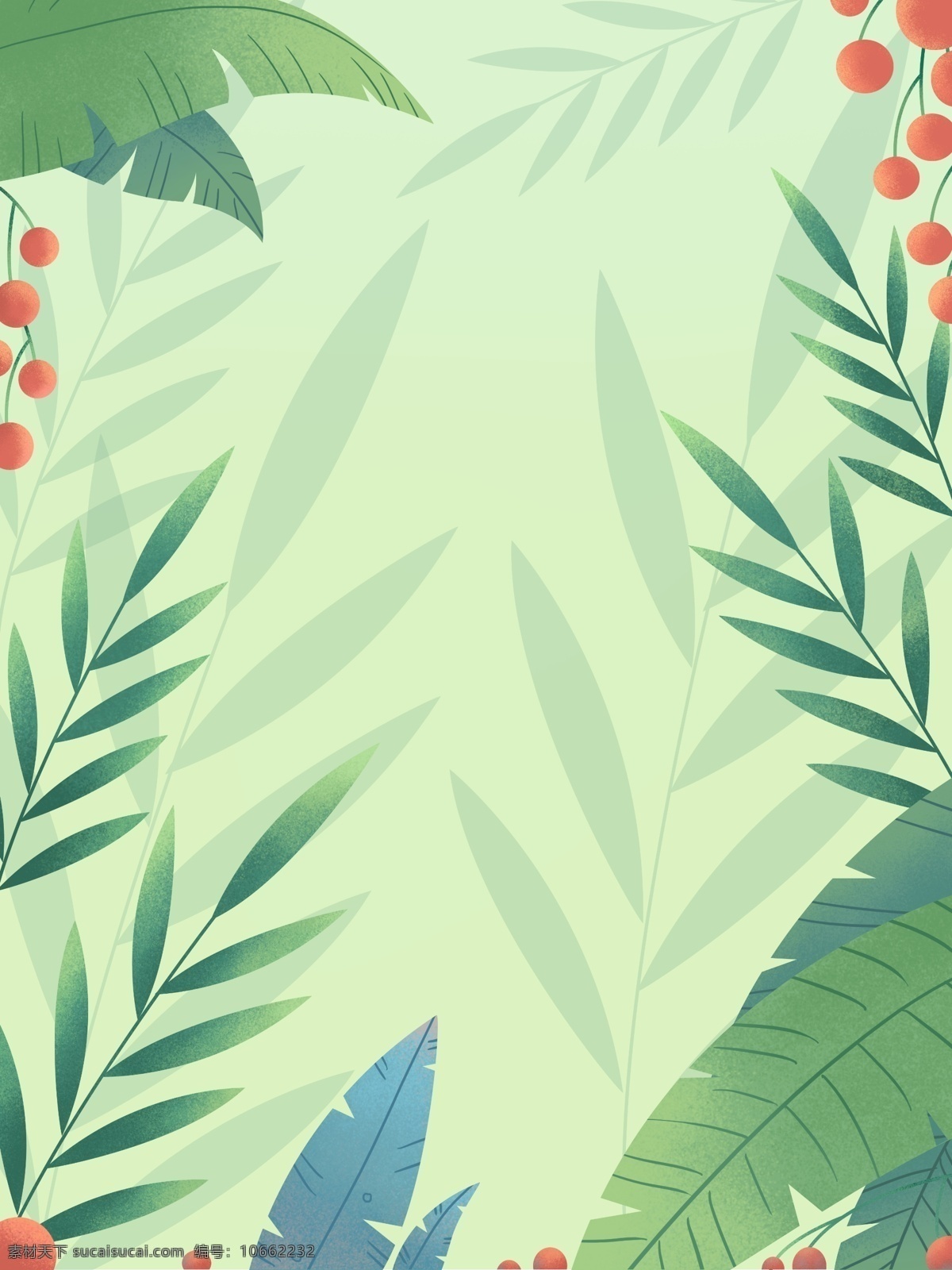 绿色植物 树叶 背景 绿色 植物草 卡通 彩色 小清新 创意 矢量 插画 手绘 元素 现代 简约 装饰 图案