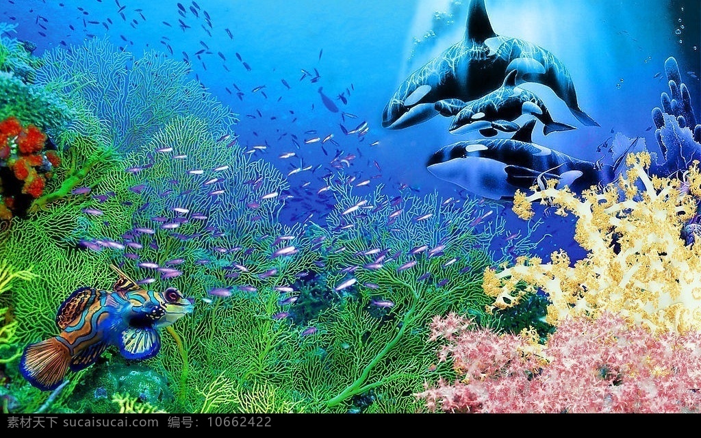 海洋世界 海洋 梦幻 鲸鱼 动物 生物 蓝色 生物世界 鱼类 设计图库