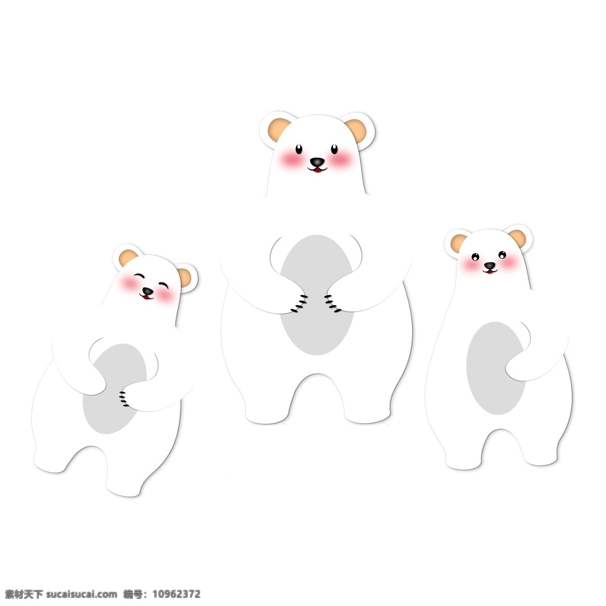 手绘 小 熊 动物 卡通 透明 小熊 白色 png元素 免抠元素 可爱