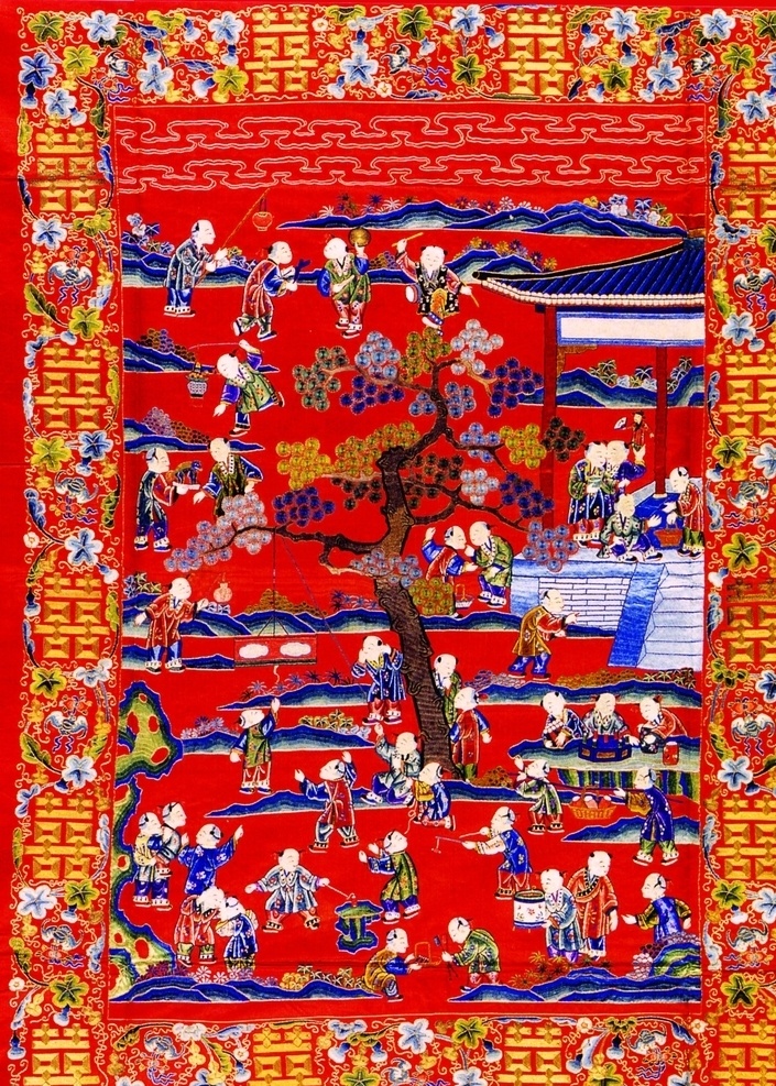 古代 刺绣 人物图片 古代刺绣人物 传统人物 神话人物 神仙 古代人物 金童 吉祥富贵图案 传统元素 刺绣花图 古代元素 中国古文化 中国传统素材 中国艺术 中国古代艺术 纺织品 锦绣图纹 刺绣艺术 中国传统文化 元素 中国风素材