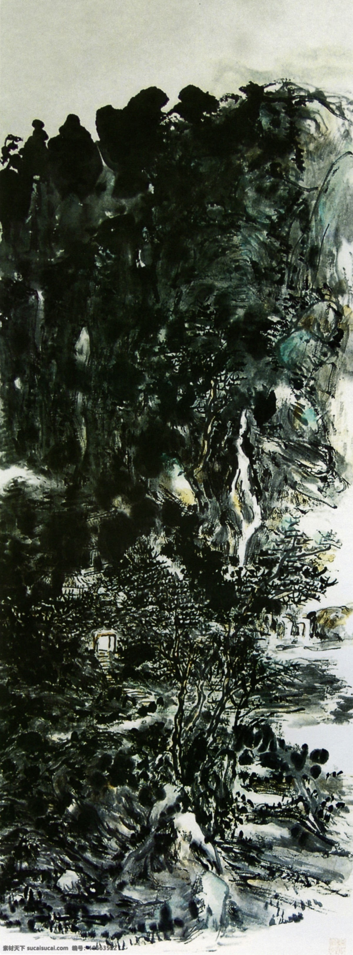 山水画 背景 临摹 色彩 书法 水墨 作品 杰作 黄宾虹作品 风景 生活 旅游餐饮