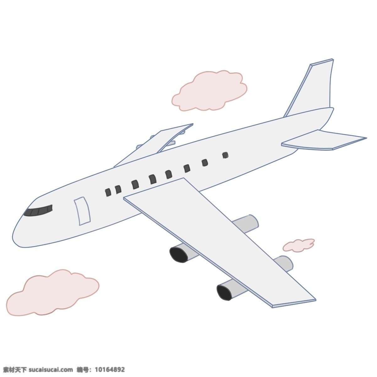 正在 飞行 飞机 插图 交通工具 客机 平流层 云朵 空中 飞机插图 白色飞机
