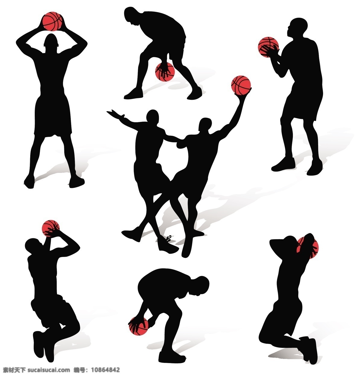篮球 运动 人物 动作 剪影 矢量 扣篮 球 人物剪影 体育 运动员 运球 矢量图 日常生活