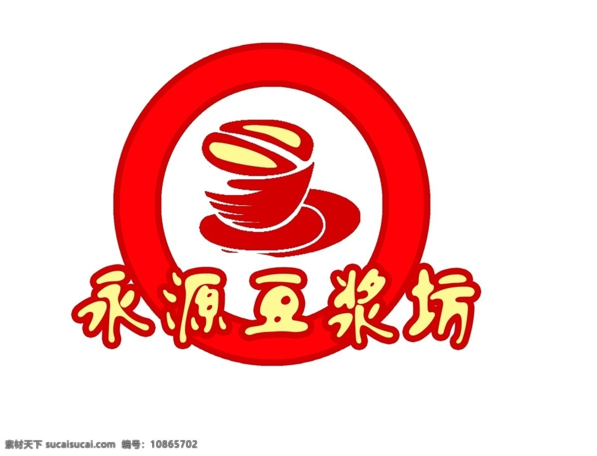 豆浆 坊 logo logo设计 红色 黄色 连锁 矢量图