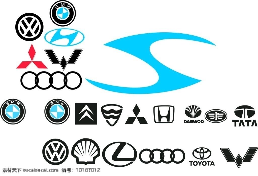 各类标志 宝马 大众 三菱 现代 奥迪 本田 丰田 五菱 logo 标志图标 企业 标志