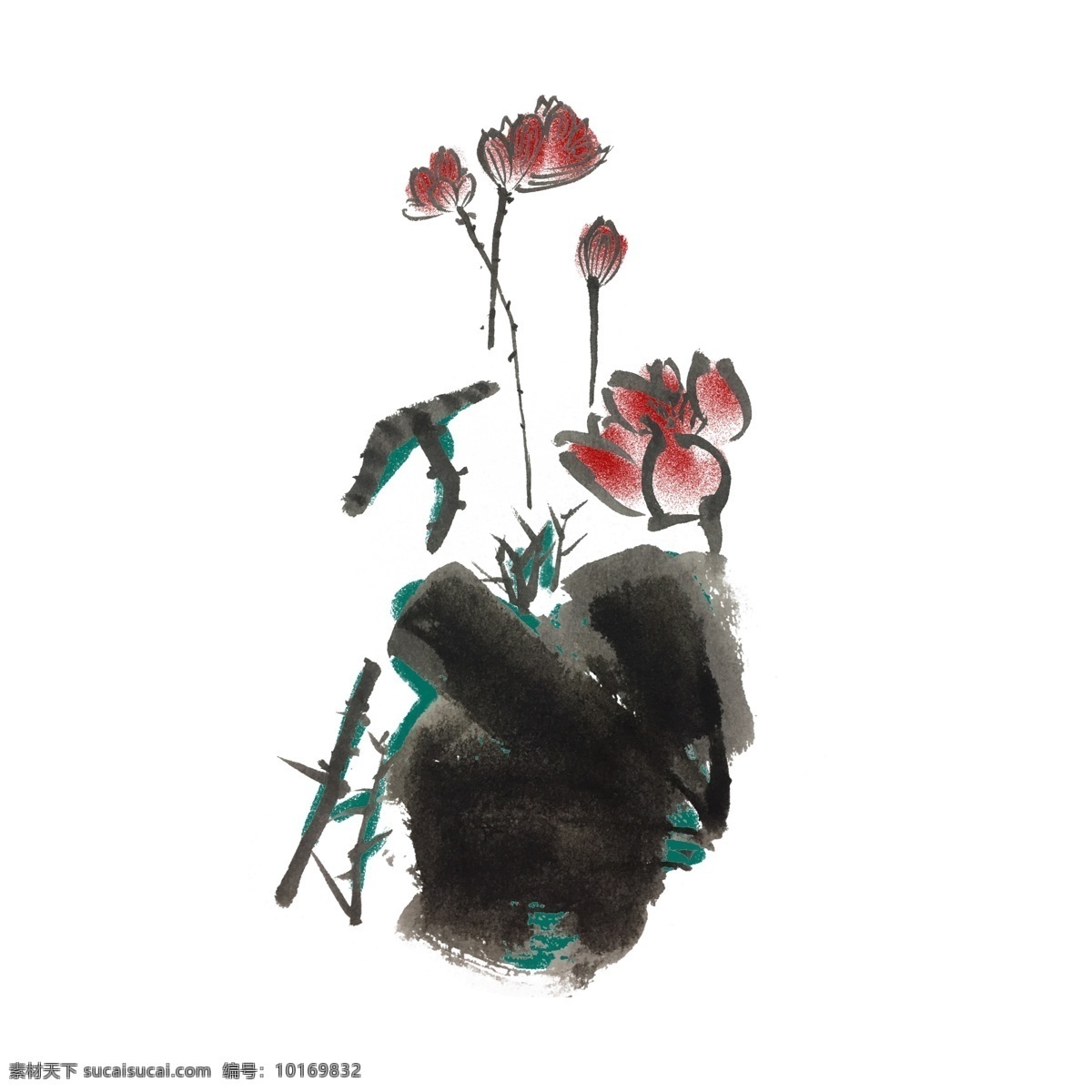 中国 风 水墨 荷花 荷叶 手绘 插画 夏季 夏天 出水芙蓉 芙蓉 中国风 古风 水墨风 墨迹 彩色 春天 生动 花草 国风