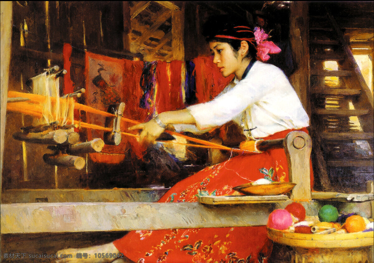 表情 动作 发型 绘画书法 美术 女人 人物 人物画 织毛毡的藏女 油画 现代油画 少女 少数民族姑娘 藏女 姿态 屋子 织毡 油画艺术 油画作品15 文化艺术 家居装饰素材
