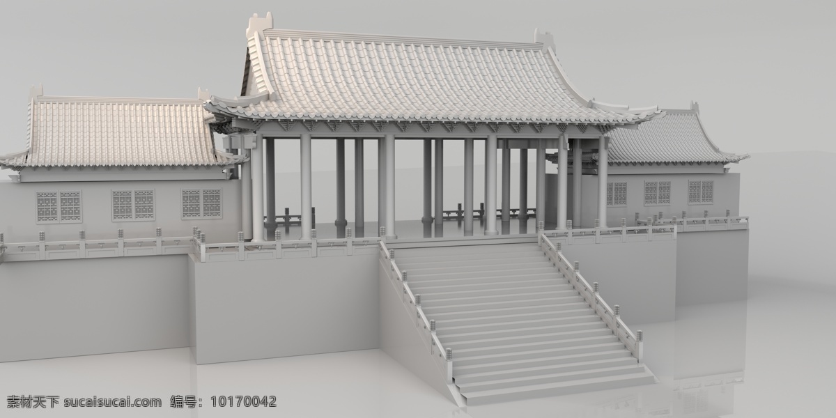 中国 风 古建筑 效果图 古建筑效果图 宫殿 中国风 建筑 模型