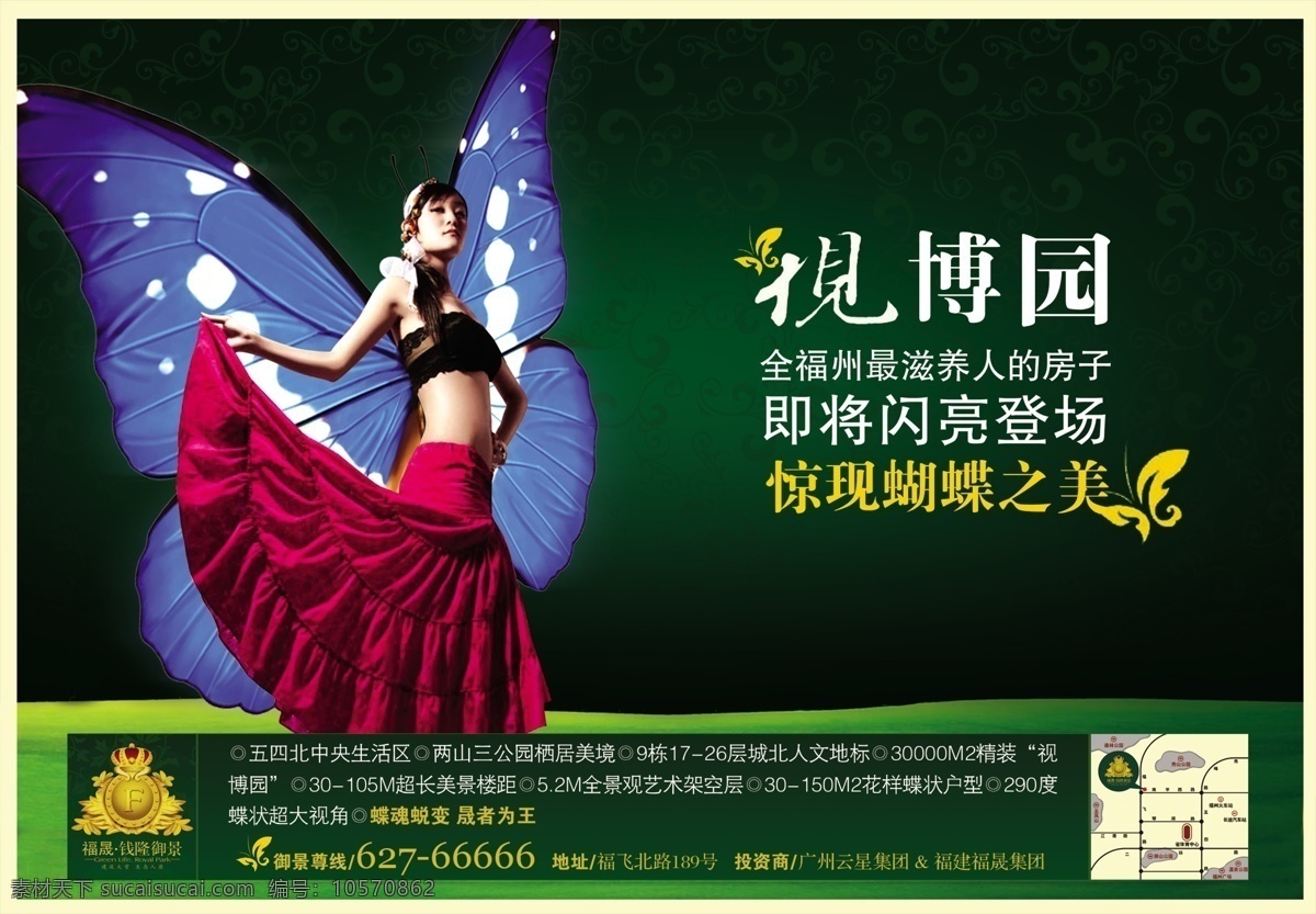 蝴蝶 之美 地产 分层