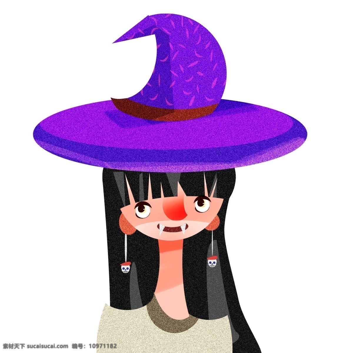 万圣节 女巫 卡通 手绘 插画 节日 人物设计 女孩儿