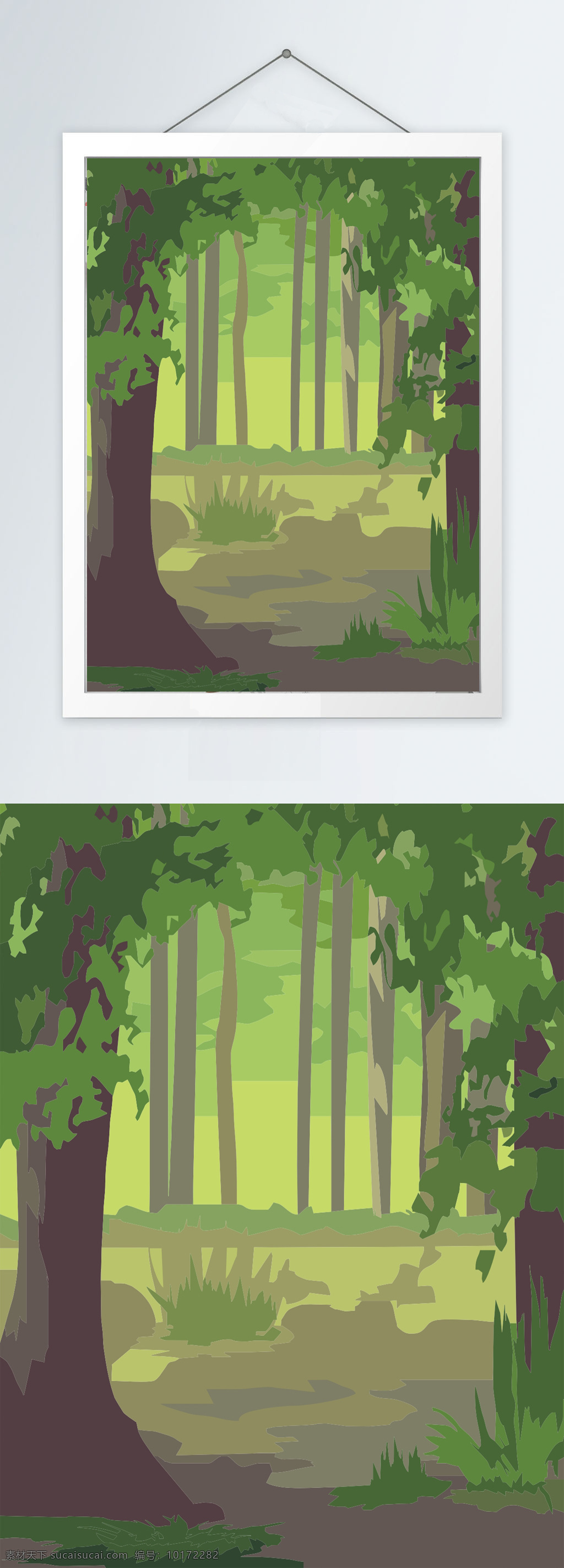 室内 森林 风景 装饰画 室内画 风景画 森林画 森林彩色