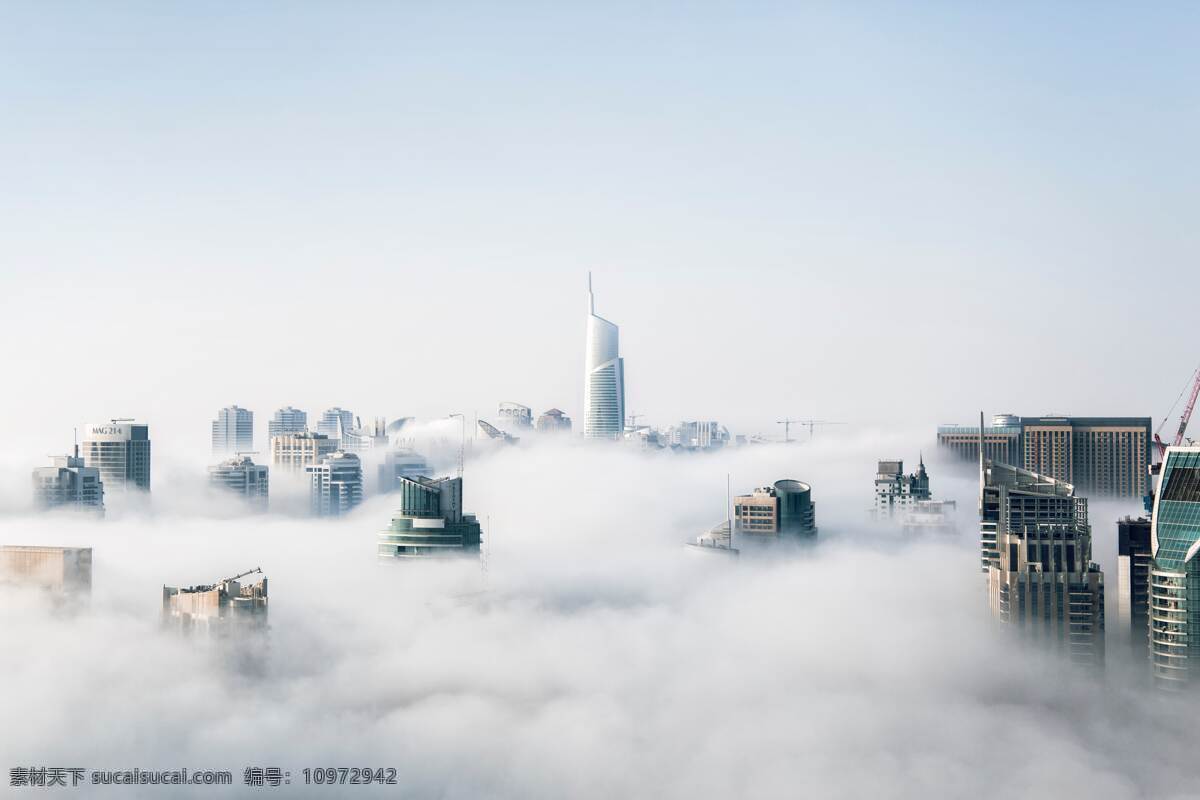 海市蜃楼 天空 城市 大雾 云层 自然景观 建筑景观