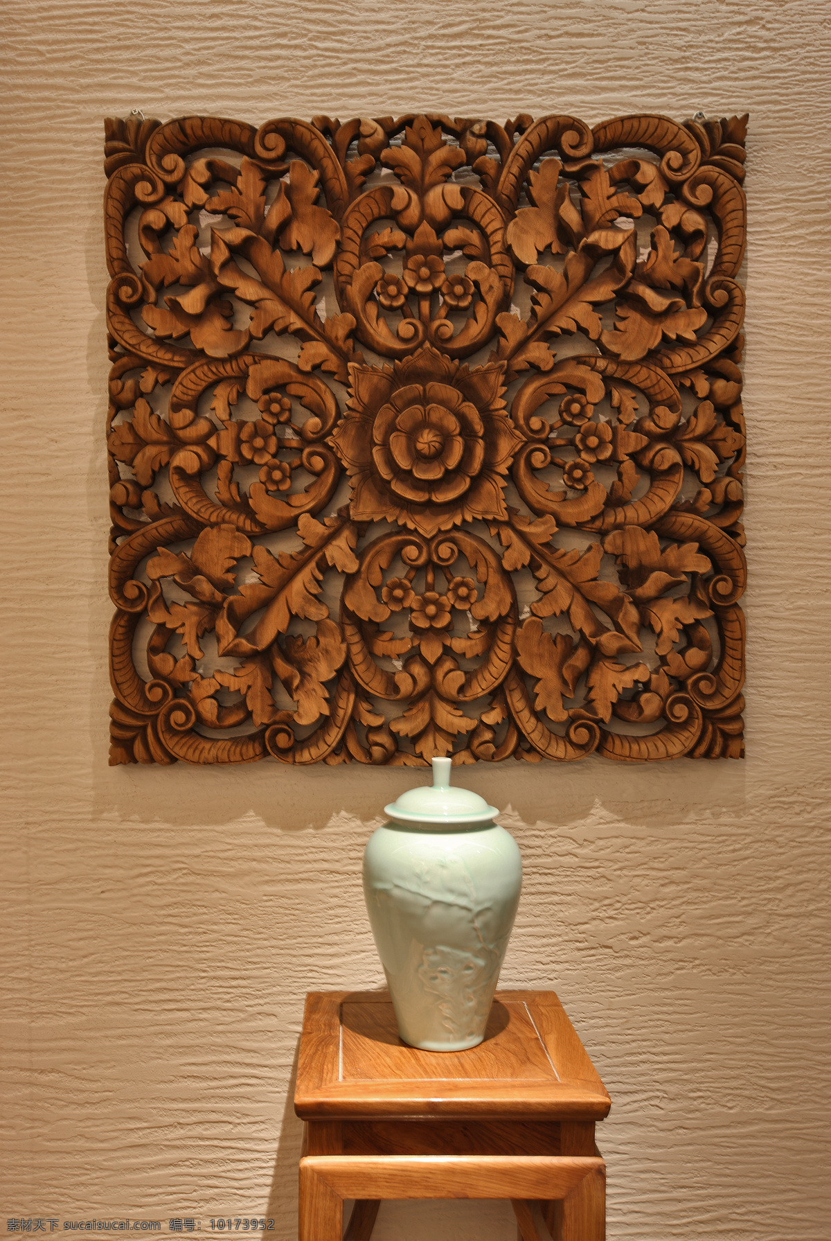工艺品 桃木 花瓶 装修素材 中式风格 环境设计 室内设计 棕色