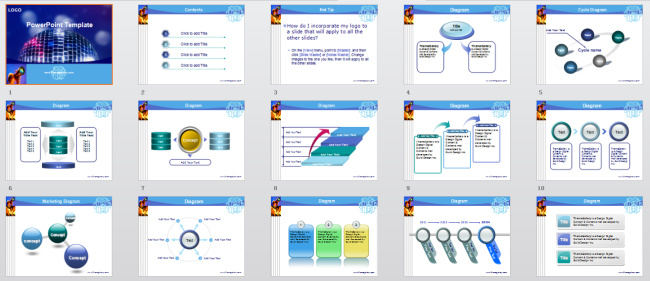 3d ppt素材 创意 公司 汇报 简洁 蓝色 立体 图表 企业 软件 项目 演讲 演示 模板