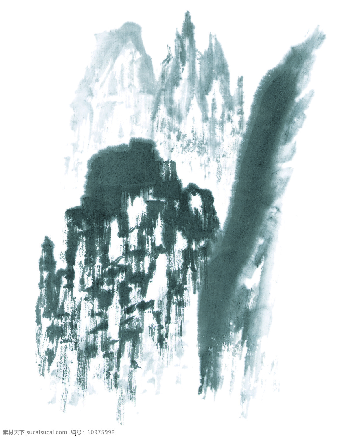 山石 bcb 书画 中国画 美术 国画 设计素材 古树奇石 中国画篇 书画美术 白色