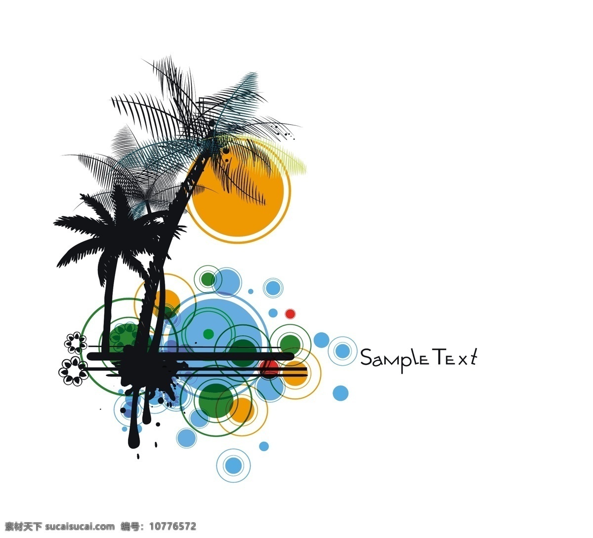 棕榈树 矢量 夏季 背景 矢量图 其他矢量图
