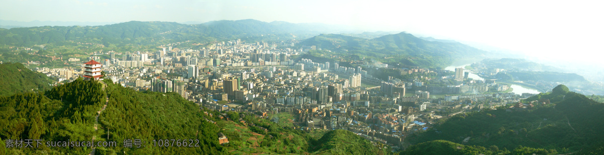 达州 达州全景图 城市 全景图 达州市 通川区 亭子 红军亭 青山 国内旅游 旅游摄影