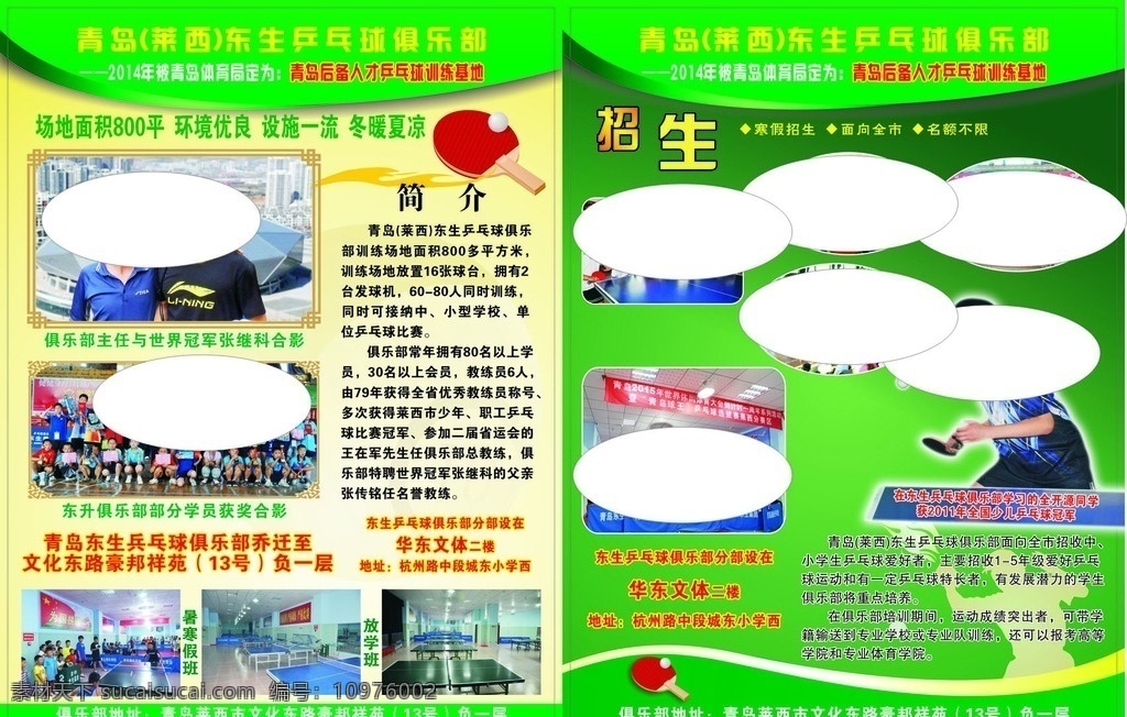 乒乓球彩页 乒乓球 彩页 招生 体育 介绍