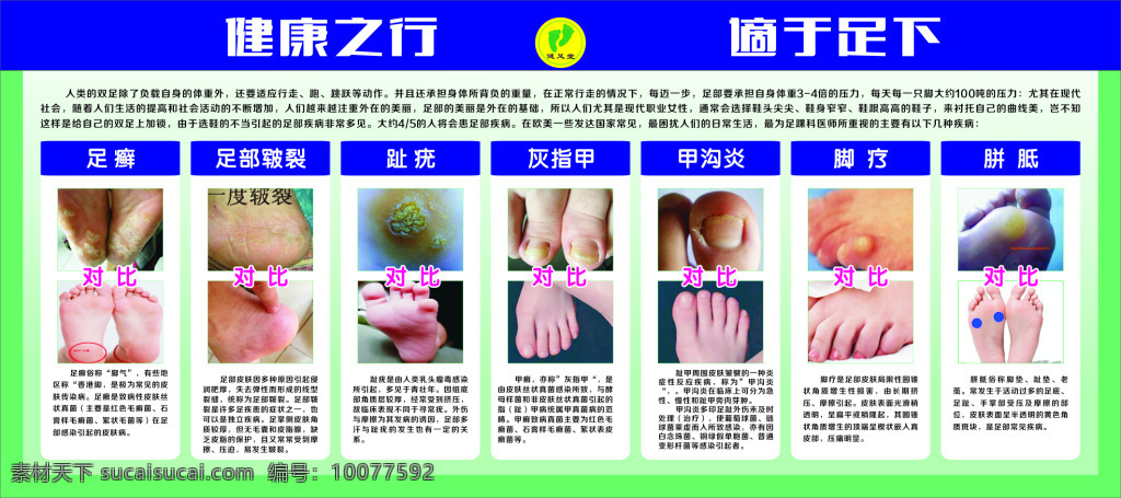 健足堂展板 展板 足疗 健康 病 足浴 足 按摩 蓝色