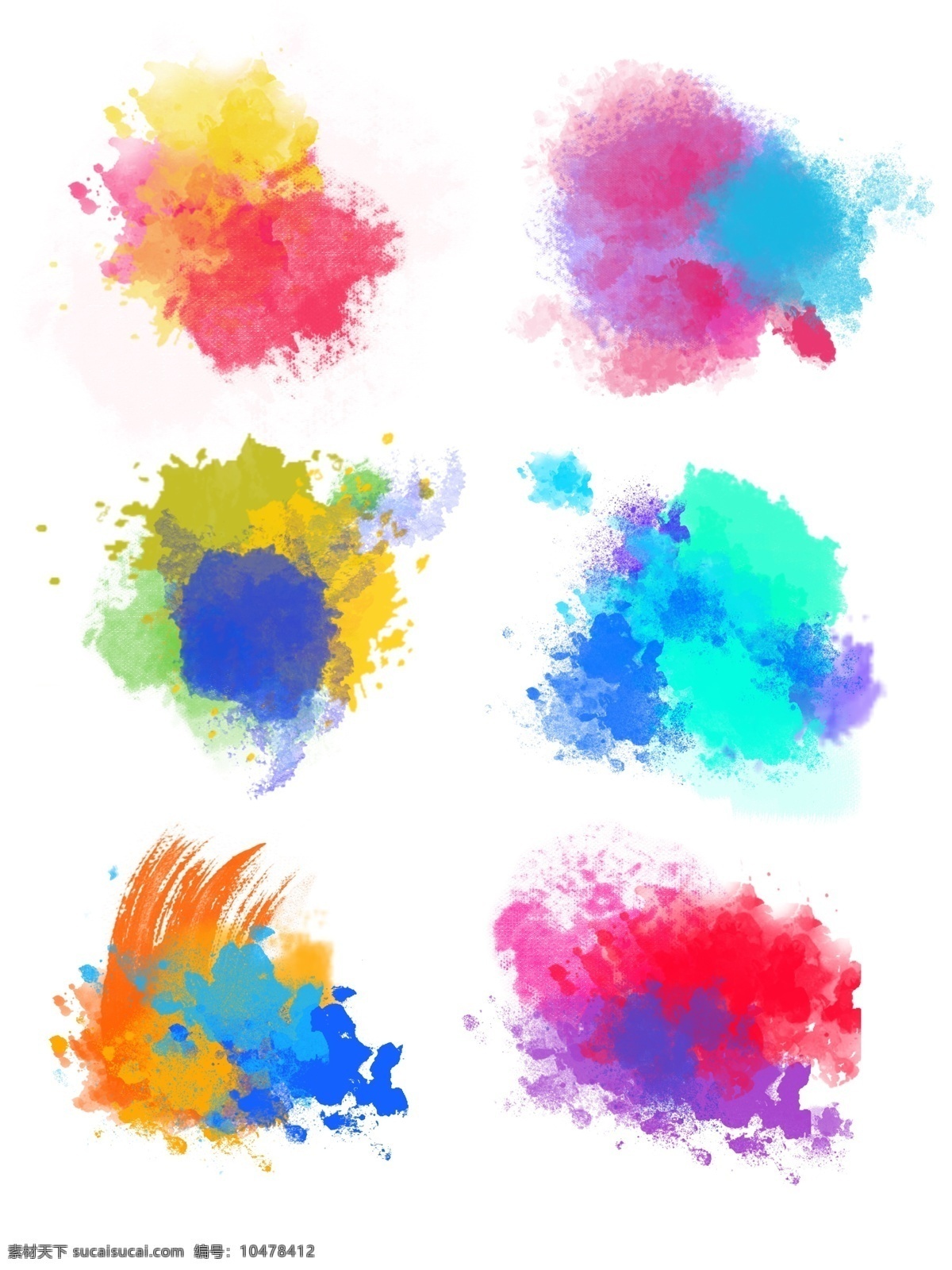 五彩 水墨 涂鸦 爆炸 笔触 喷溅 元素 五彩斑斓 彩色 设计元素 效果元素 喷墨 水彩效果 彩色笔刷 装饰元素 活力 爆炸效果