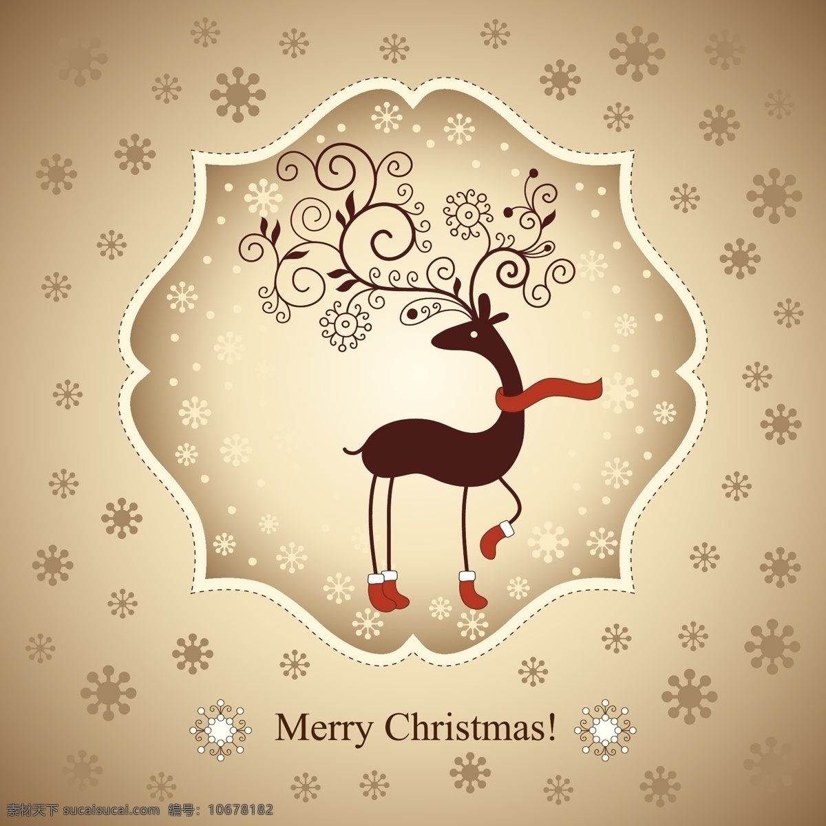 可爱 圣诞 驯鹿 矢量 麋鹿 圣诞节 雪花 圣诞袜 标签 图标 花纹 节日 贺卡 卡片 庆祝 祝福 卡通 插画 背景 海报 画册 圣诞节素材 生物世界 野生动物