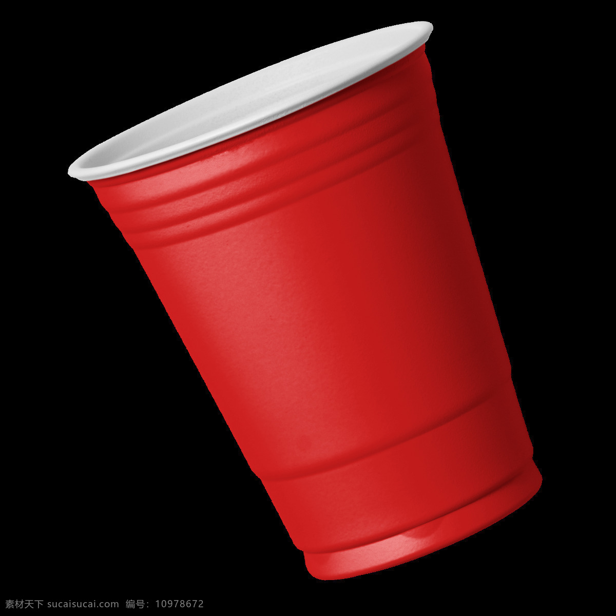红色 塑料 杯子 元素 餐具 茶杯