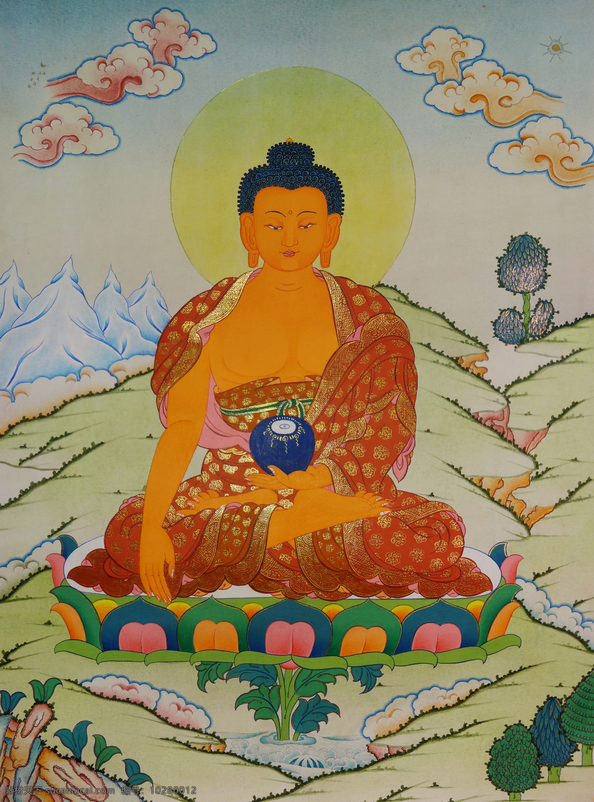 释迦摩尼单尊 唐卡 装饰画 高清 佛教 艺术 文化艺术 美术绘画