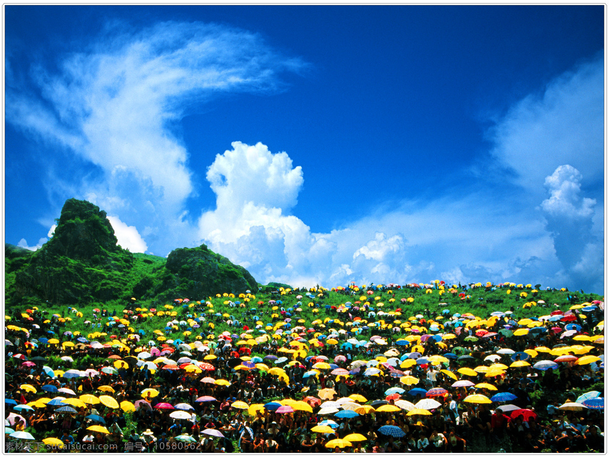彝族火把节 火把节 蓝天白云 少数民族节日 火把 处处美景
