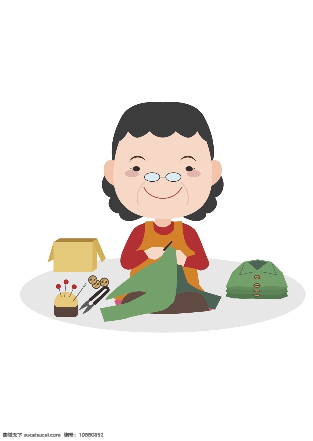 母亲节 彩色 卡通 手绘 母亲 补 衣服 母亲节快乐 慈母 伟大 勤劳 辛苦 banner 母亲节海报