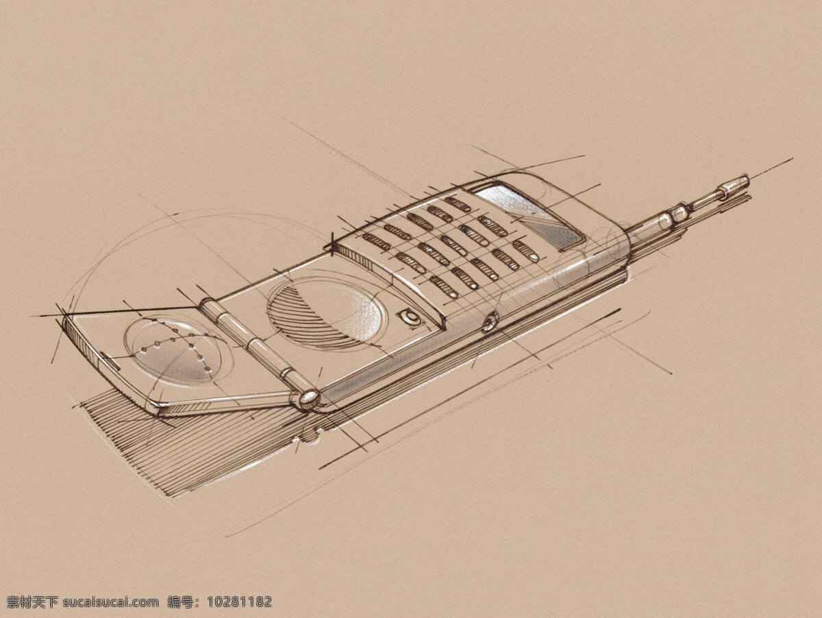 手绘 手机 羊皮纸 办公用品 纯色 线条设计 插画集