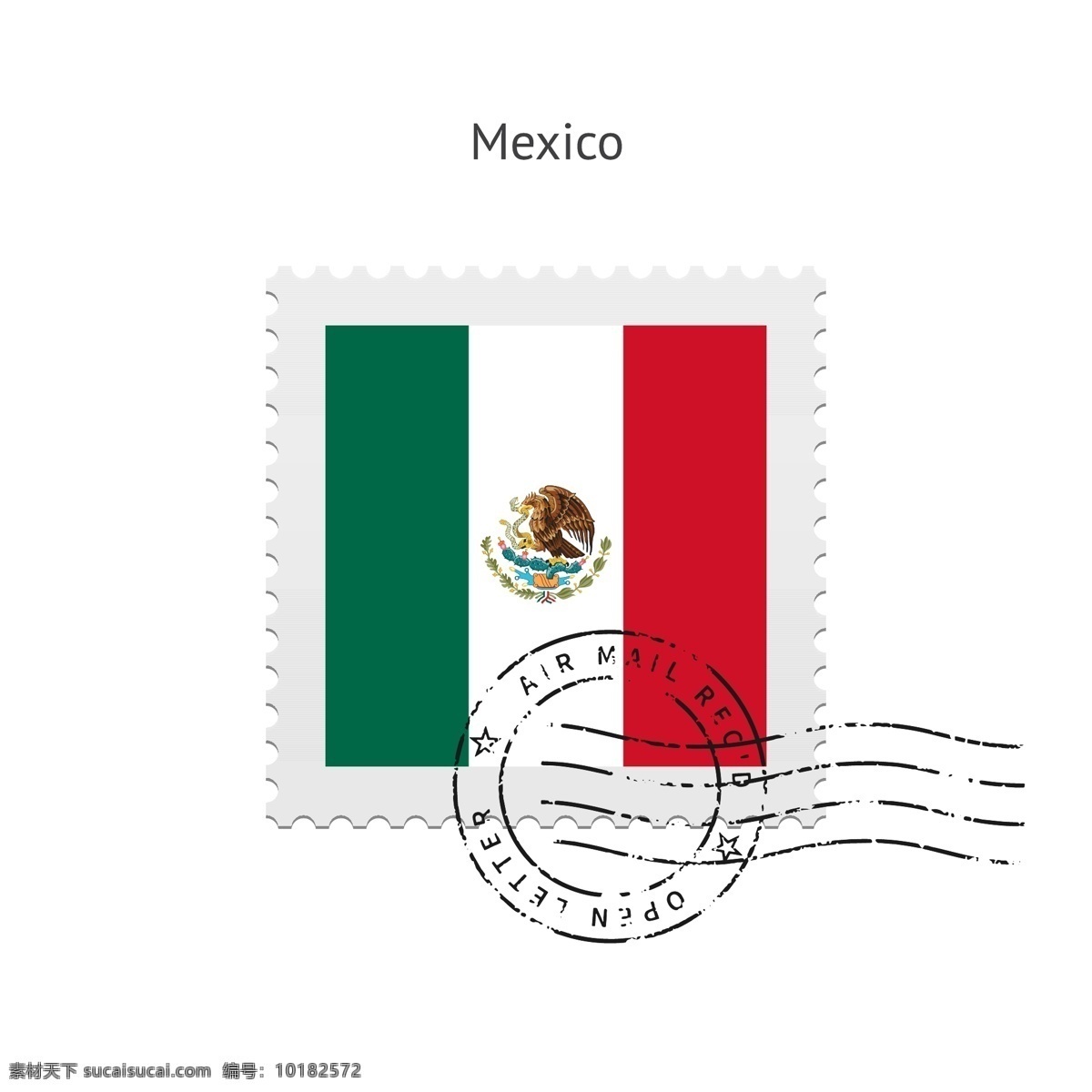 墨西哥邮票 邮票 印章 墨西哥 墨西哥国旗 矢量图案 边框底纹 背景图案 生活百科 矢量素材 白色