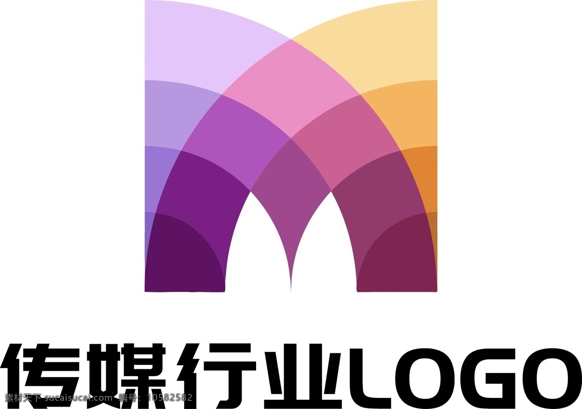 传媒 影视 传播 行业 公司 logo 原创 m字母 彩色logo 交叉形状 矢量格式 广播大厦